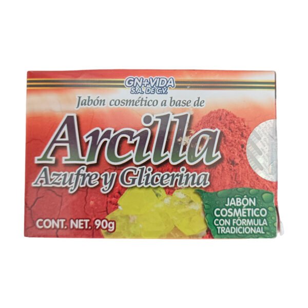 jabon cosmetico a base de arcilla, azufre y glicerina 90gr, cuidado de la piel, belleza