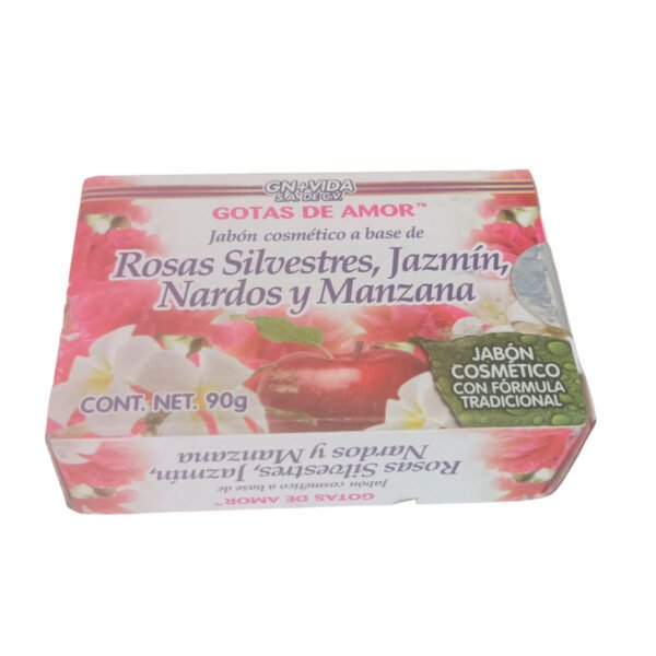jabon cosmetico a base de rosas, jazmin, nardo, manzana, 90gr, cuidado de la piel, belleza