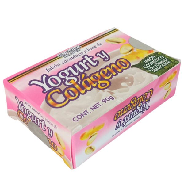 Jabon cosmetico a base de yogurt y colageno 90gr, cuidado de la piel, belleza