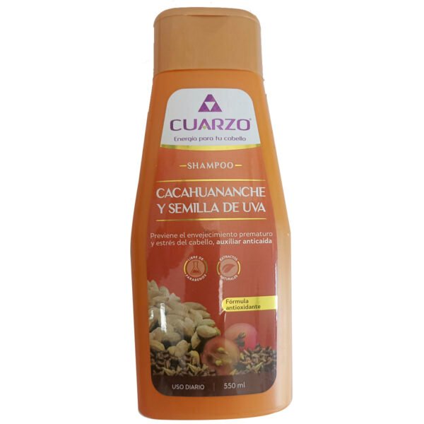shampu champu de cacahuananche y semilla de uva, 550ml, shampoo cuidado capilar, belleza